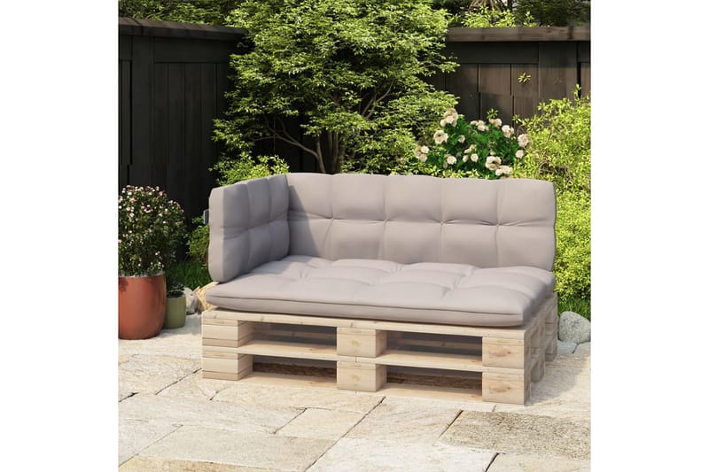 ryglæn til pallesofa 110 cm jern lysegrå - Grå - Havemøbler - Balkon - Balkonmøbler - Altanstole