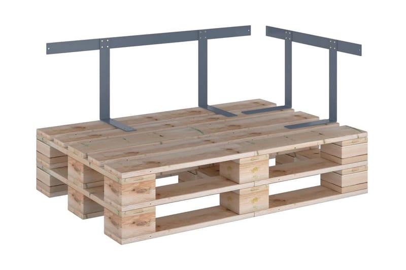 ryglæn til pallesofa 110 cm jern lysegrå - Grå - Havemøbler - Balkon - Balkonmøbler - Altanstole