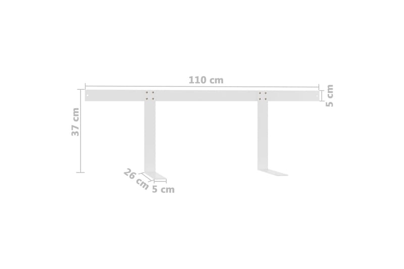 ryglæn til pallesofa 110 cm jern hvid - Hvid - Havemøbler - Loungemøbler - Moduler