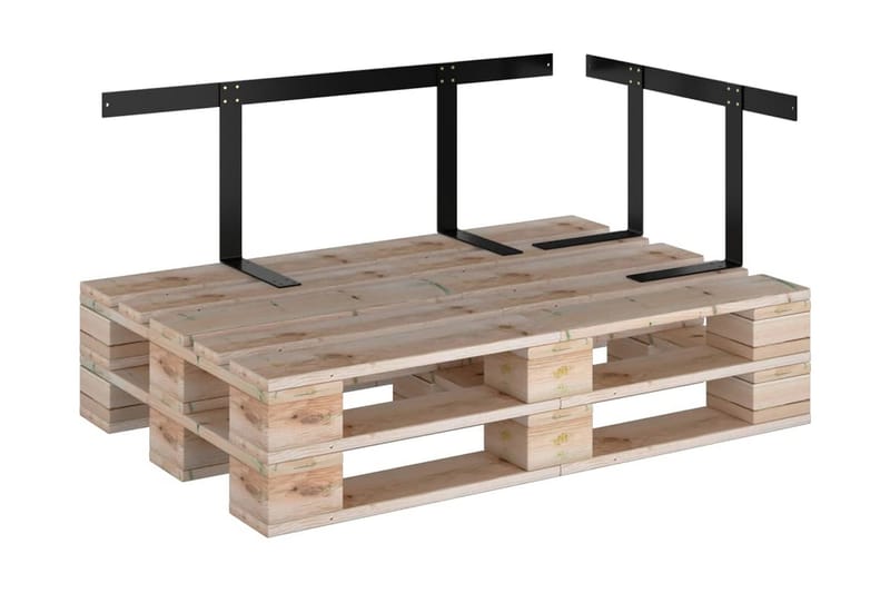 ryglæn til pallesofa 110 cm jern sort - Sort - Havemøbler - Loungemøbler - Moduler