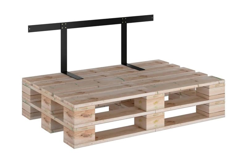 ryglæn til pallesofa 110 cm jern sort - Sort - Havemøbler - Loungemøbler - Moduler