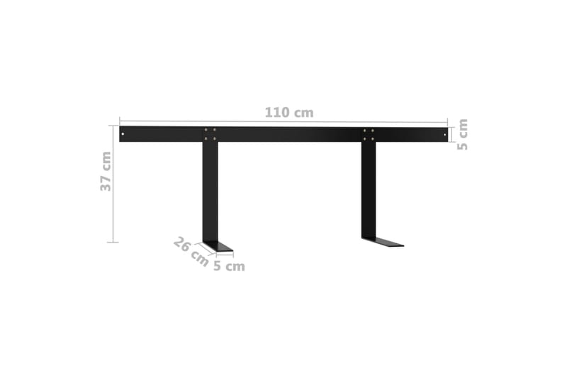 ryglæn til pallesofa 110 cm jern sort - Sort - Havemøbler - Loungemøbler - Moduler