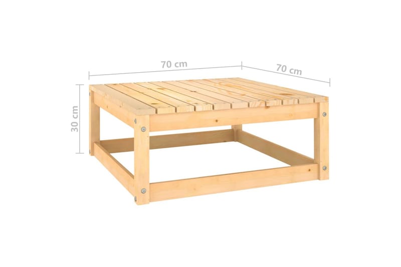 fodskammel til haven 70x70x30 cm massivt fyrretræ - Brun - Havemøbler - Loungemøbler - Moduler - Skamler & puffer