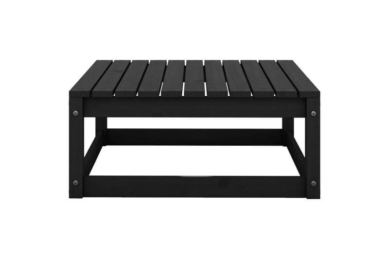 fodskammel til haven 70x70x30 cm massivt fyrretræ sort - Sort - Havemøbler - Loungemøbler - Moduler - Skamler & puffer