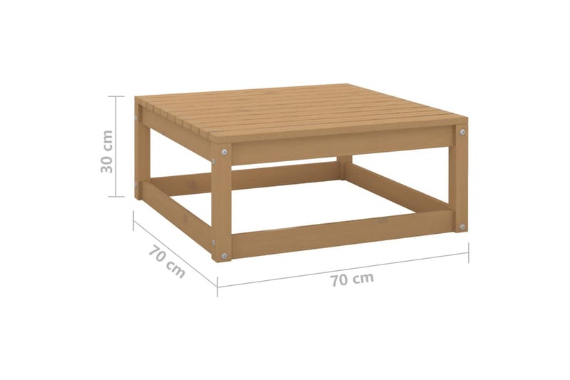 fodskammel til haven 70x70x30cm massivt fyrretræ - Brun - Havemøbler - Loungemøbler - Moduler - Skamler & puffer