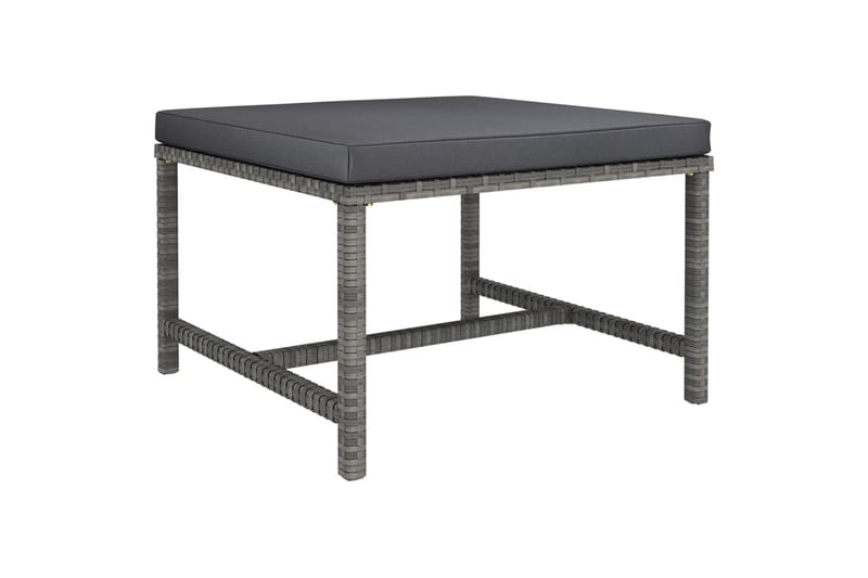 fodskammel til sofa med hynde polyrattan grå - Grå - Havemøbler - Loungemøbler - Moduler - Skamler & puffer