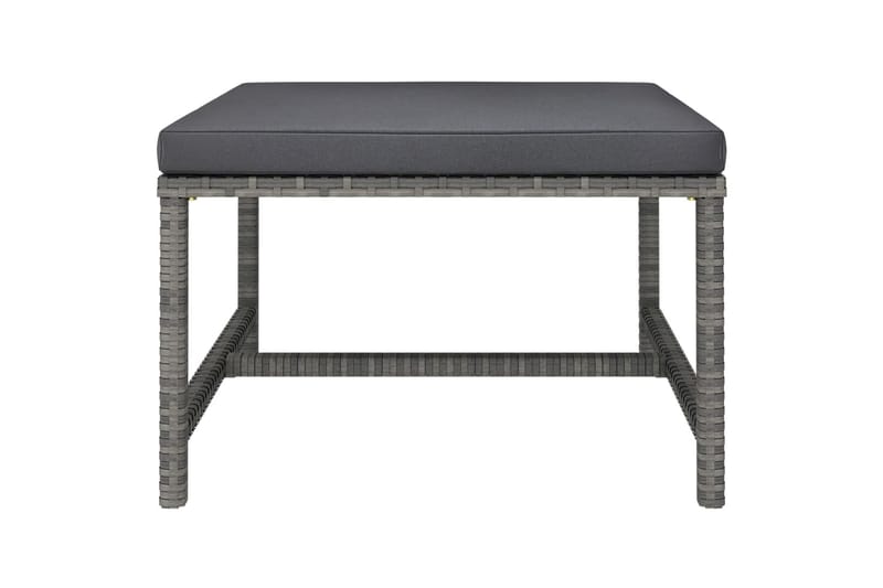 fodskammel til sofa med hynde polyrattan grå - Grå - Havemøbler - Loungemøbler - Moduler - Skamler & puffer