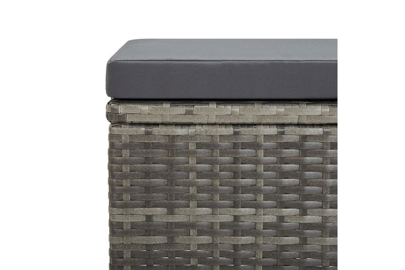 haveskamler 4 stk. med hynder polyrattan grå - Grå - Havemøbler - Loungemøbler - Moduler - Skamler & puffer