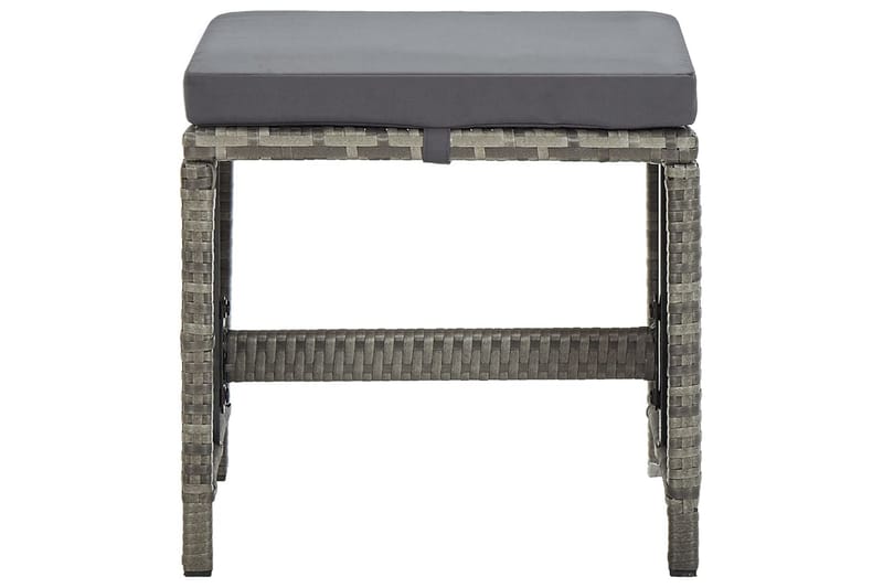 haveskamler 4 stk. med hynder polyrattan grå - Grå - Havemøbler - Loungemøbler - Moduler - Skamler & puffer