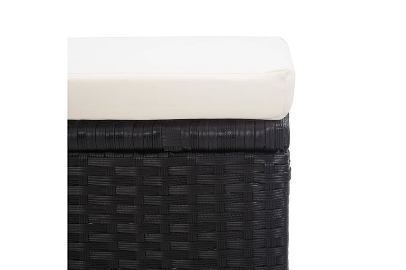 Havetaburetter 2 Stk. Med Hynder Polyrattan Sort - Havemøbler - Loungemøbler - Moduler - Skamler & puffer