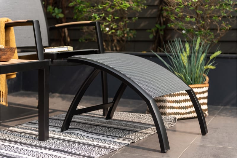 Panama Fodskammel 62x48 cm Sort - Lifestyle Garden - Havemøbler - Loungemøbler - Moduler - Skamler & puffer