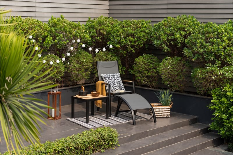 Panama Fodskammel 62x48 cm Sort - Lifestyle Garden - Havemøbler - Loungemøbler - Moduler - Skamler & puffer