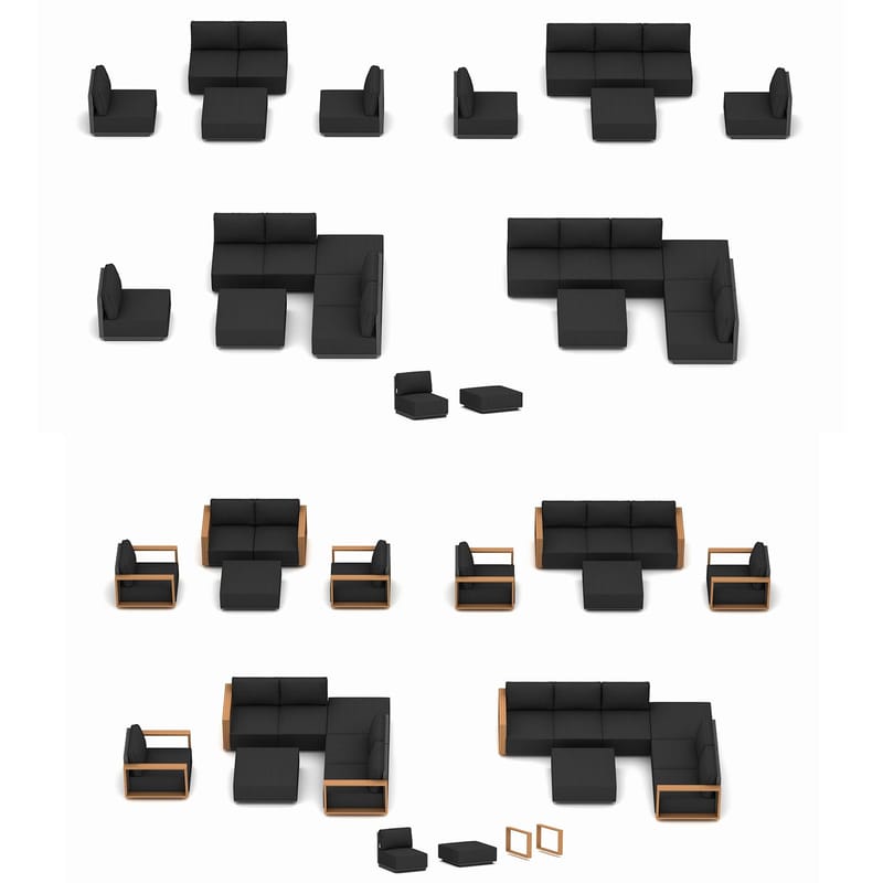 Sofamodul HOME4YOU Fuller 68x89x70,5 cm mørkegrå - mørkegrå - Havemøbler - Loungemøbler - Moduler - Midtermodul havesofa