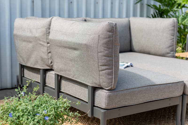 TOPAZ L-sofa 4-personers - Magnesiumgrå - Havemøbler - Loungemøbler - Loungesofaer