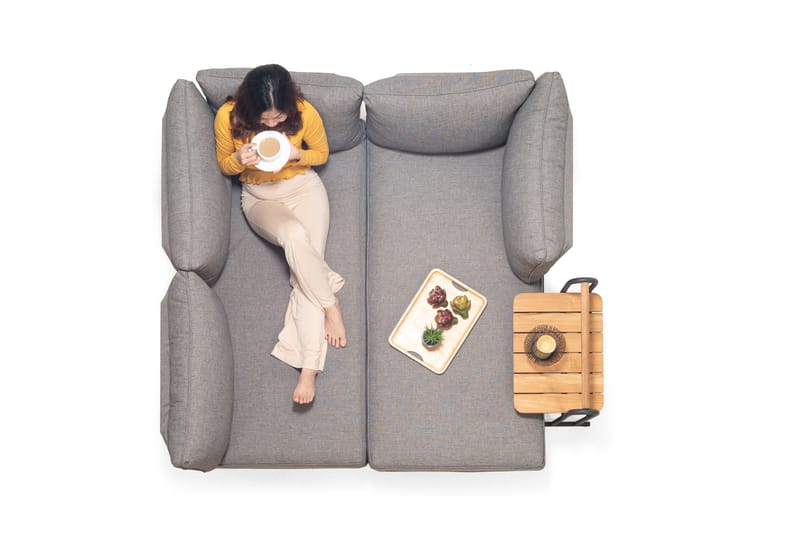 TOPAZ L-sofa 4-personers - Magnesiumgrå - Havemøbler - Loungemøbler - Loungesofaer