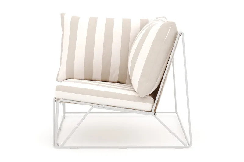 Usteryd Hjørnemodul Udendørs - Beige/Stribet - Havemøbler - Loungemøbler - Moduler - Hjørnemodul havesofa