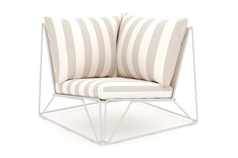 Usteryd Hjørnemodul Udendørs - Beige/Stribet - Havemøbler - Loungemøbler - Moduler - Hjørnemodul havesofa