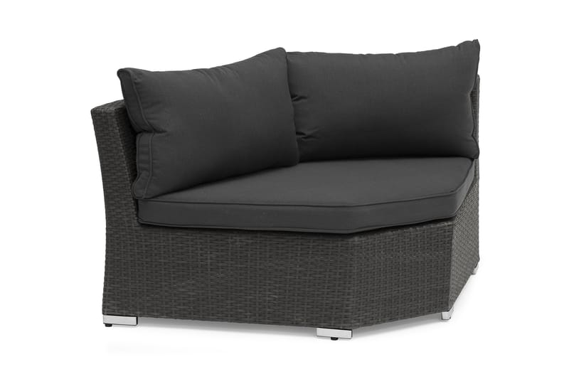 Wisconsin Hjørnedel Rund Polyrattan/Sort - Hillerstorp - Havemøbler - Loungemøbler - Moduler - Hjørnemodul havesofa