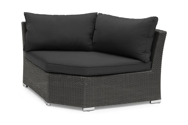Wisconsin Hjørnedel Rund Polyrattan/Sort - Hillerstorp - Havemøbler - Loungemøbler - Moduler - Hjørnemodul havesofa