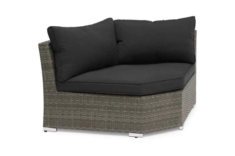 Wisconsin Hjørnedel Rund Polyrattan/Grå, Hillerstorp