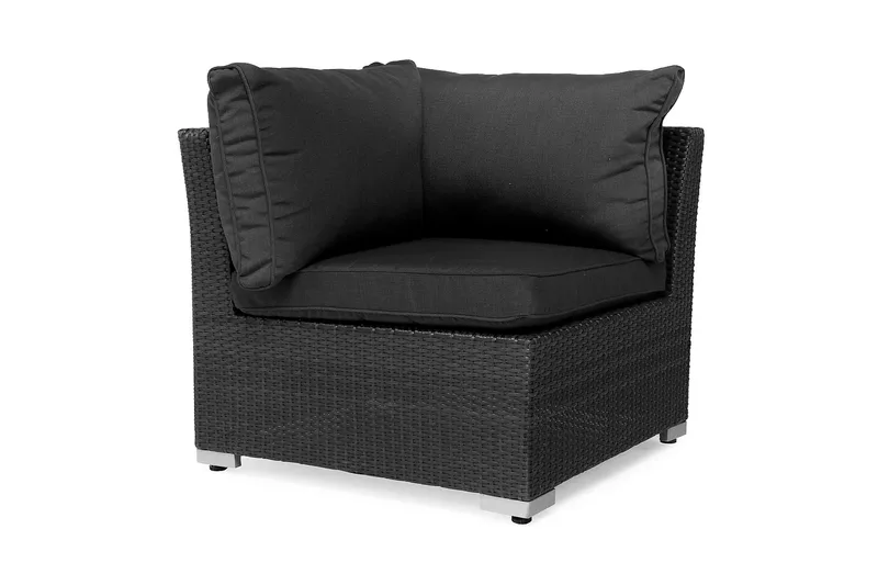 Wisconsin Hjørnedel Polyrattan/Sort, Hillerstorp