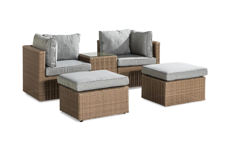 Zambia Sofagruppe - Natur/Grå - Altanmøbler - Sofagrupper udendørs - Loungesæt