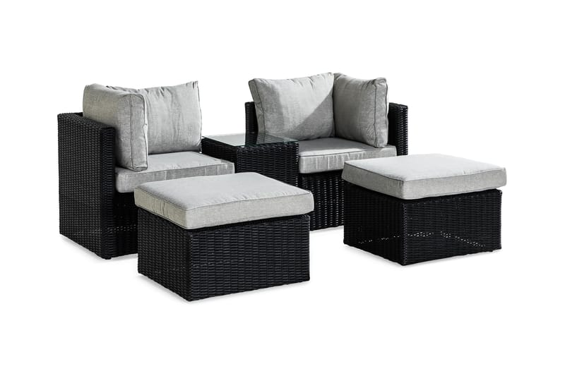 Zambia Sofagruppe - Sort/Grå - Altanmøbler - Sofagrupper udendørs - Loungesæt