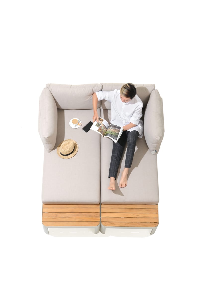 Portals Modul Sæt Udendørs 2× 2-personers sofaer - Koralsand - Havemøbler - Loungemøbler - Sofagrupper udendørs