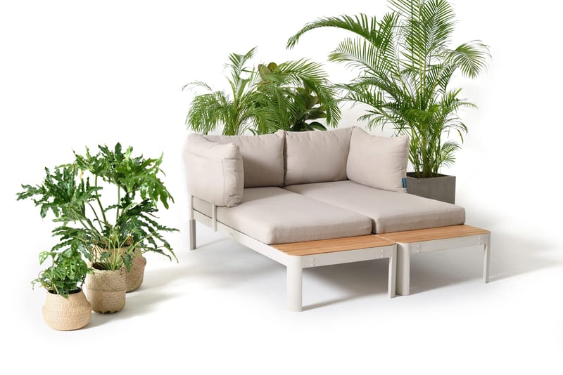 Portals Modul Sæt Udendørs 2× 2-personers sofaer - Koralsand - Havemøbler - Loungemøbler - Sofagrupper udendørs