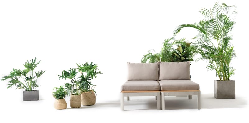 Portals Modul Sæt Udendørs 2× 2-personers sofaer - Koralsand - Havemøbler - Loungemøbler - Sofagrupper udendørs