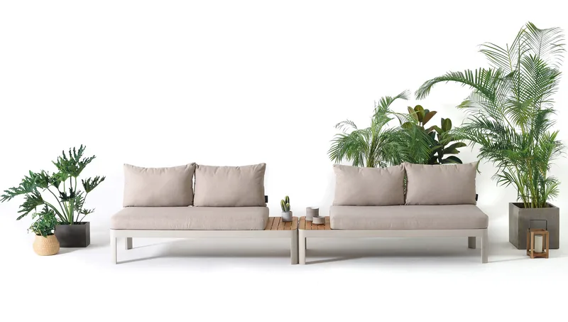 Portals Modul Sæt Udendørs 2× 2-personers sofaer, Koralsand