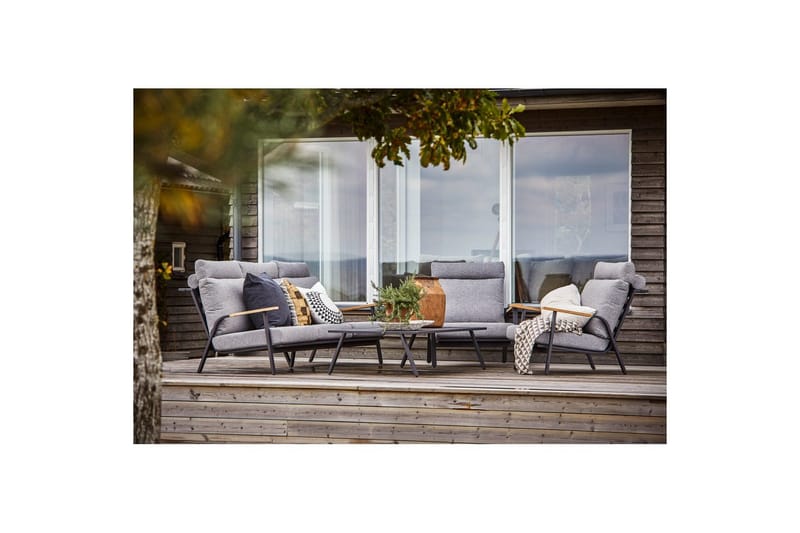 Sofa Hillerstorp Kungshult 3-sæders Grå - Havemøbler - Loungemøbler - Loungesofaer