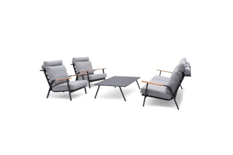Sofa Hillerstorp Kungshult 3-sæders Grå - Havemøbler - Loungemøbler - Loungesofaer