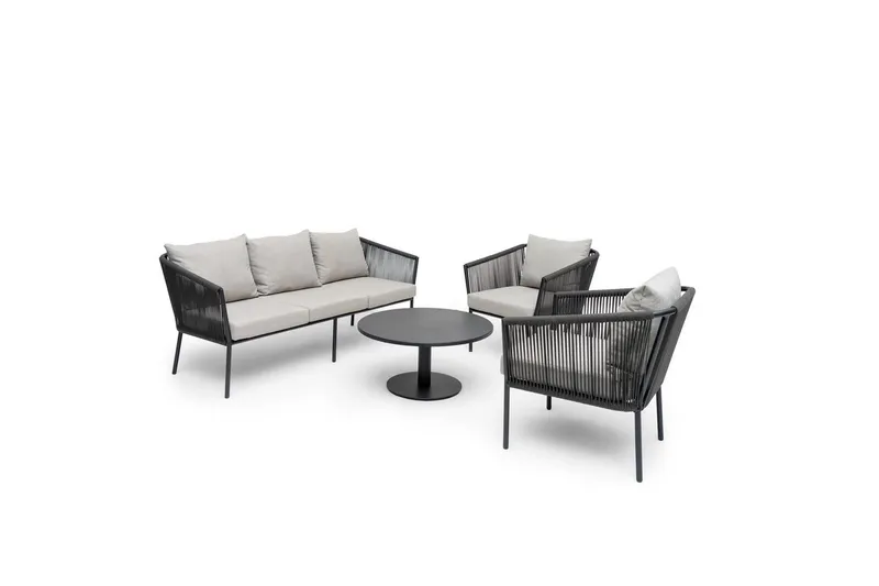 Sofa Hillerstorp Lersund Sort/Grå - Sort/Grå - Havemøbler - Loungemøbler - Loungesofaer