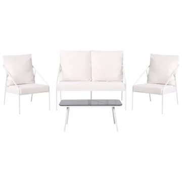 Sofagruppe udendørs med bord 4-personers Ustica - Hvid/Sort - Havemøbler - Loungemøbler - Sofagrupper udendørs