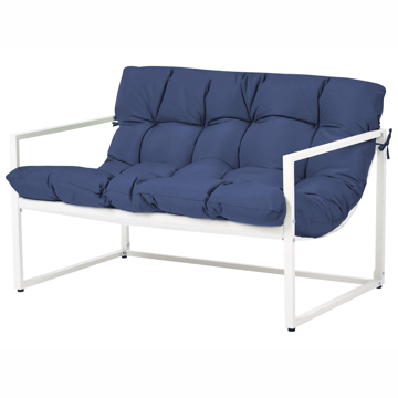 Sofagruppe udendørs med bord 4-personers Garda - Blå/Hvid - Havemøbler - Loungemøbler - Sofagrupper udendørs