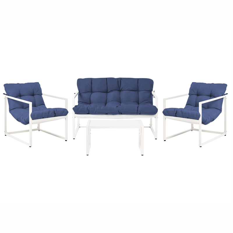 Sofagruppe udendørs med bord 4-personers Garda - Blå/Hvid - Havemøbler - Loungemøbler - Sofagrupper udendørs