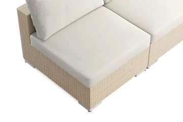 Bahamas U-formet udendørs loungegruppe med åben afslutning, 9-pers med bord og hylde - Beige - Havemøbler - Loungemøbler - Sofagrupper udendørs