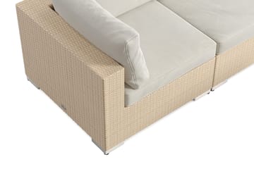 Bahamas udendørs hjørnesofa 8-pers vendbar med lænestol og bord med hylde - Beige - Havemøbler - Loungemøbler - Sofagrupper udendørs