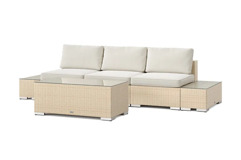 Bahamas udendørs sofa 3-pers med bord, Beige