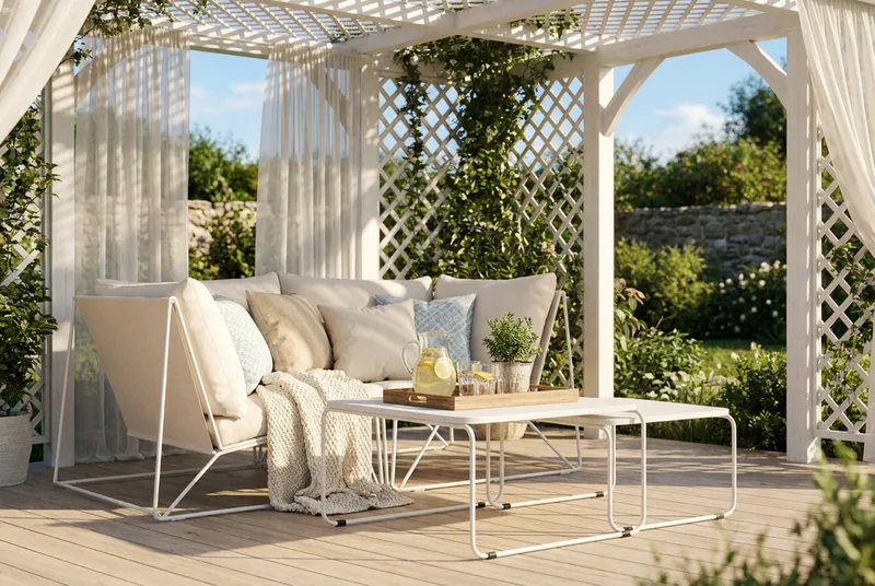 Usteryd udendørs lige 2-personers sofa - Beige/Beige - Havemøbler - Loungemøbler - Sofagrupper udendørs