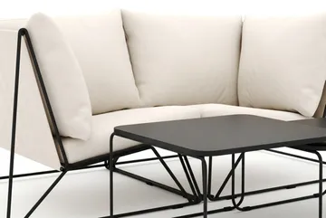 Usteryd udendørs lige 2-personers sofa - Sort/Beige - Havemøbler - Loungemøbler - Sofagrupper udendørs