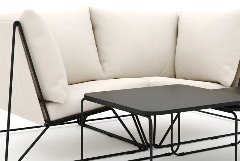 Usteryd udendørs lige 2-personers sofa - Sort/Beige - Havemøbler - Loungemøbler - Sofagrupper udendørs