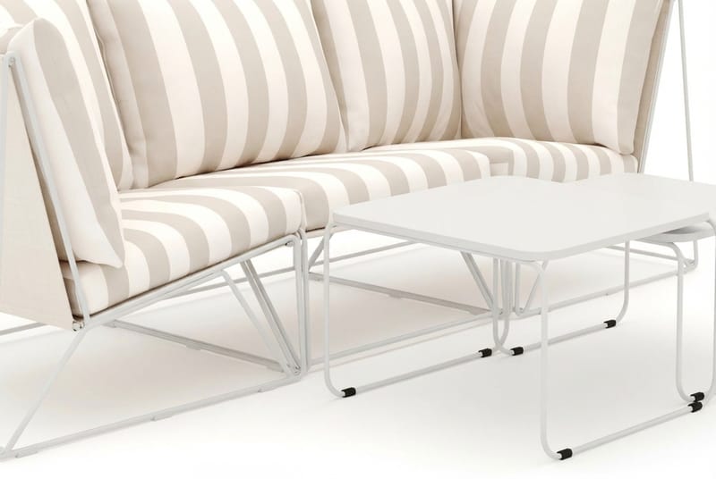 Usteryd udendørs lige 3-personers sofa - Beige/Stribet - Havemøbler - Loungemøbler - Sofagrupper udendørs