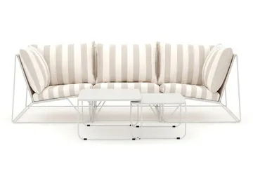 Usteryd udendørs lige 3-personers sofa - Beige/Stribet - Havemøbler - Loungemøbler - Sofagrupper udendørs