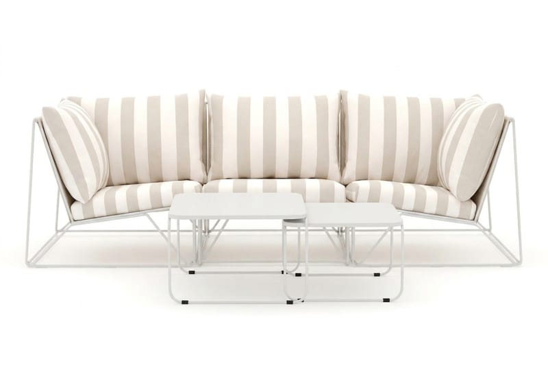 Usteryd udendørs lige 3-personers sofa - Beige/Stribet - Havemøbler - Loungemøbler - Sofagrupper udendørs