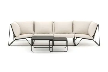 Usteryd udendørs lige 4-personers sofa - Sort/Beige - Havemøbler - Loungemøbler - Sofagrupper udendørs