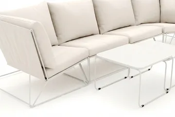 Usteryd udendørs lige 4-personers sofa - Beige/Beige - Havemøbler - Loungemøbler - Sofagrupper udendørs