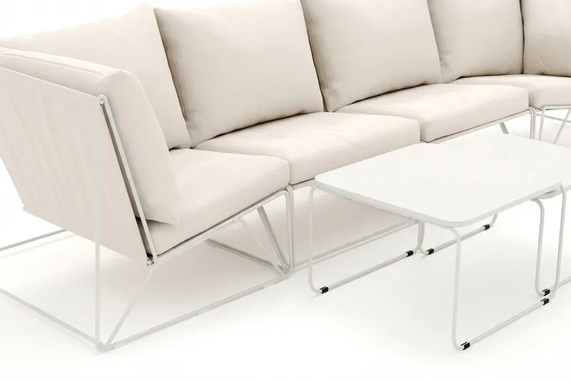Usteryd udendørs lige 4-personers sofa - Beige/Beige - Havemøbler - Loungemøbler - Sofagrupper udendørs