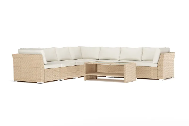Wisconsin udendørs hjørnesofa 7-personers vendbar, Beige